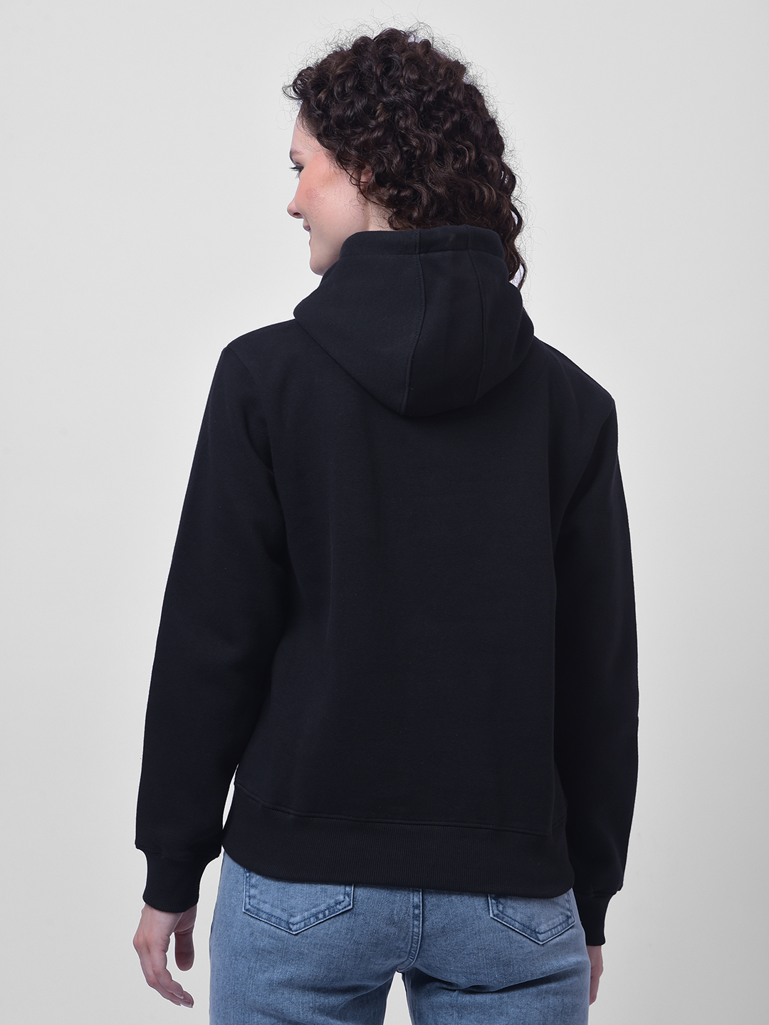 Numero Uno Women Black Printed Hoodie